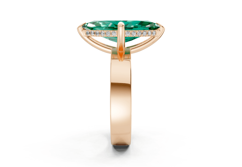 Echo Emerald Gemstone Solitaire Marquise Cut 4mm Engagement Ring - Ring Premier