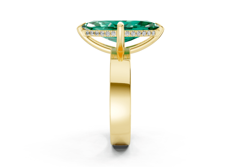 Echo Emerald Gemstone Solitaire Marquise Cut 4mm Engagement Ring - Ring Premier