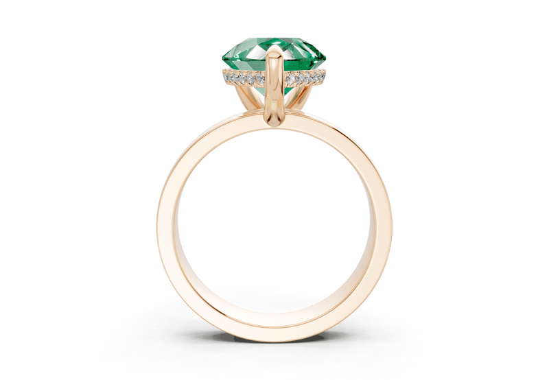 Echo Emerald Gemstone Solitaire Pear Cut 4mm Engagement Ring - Ring Premier