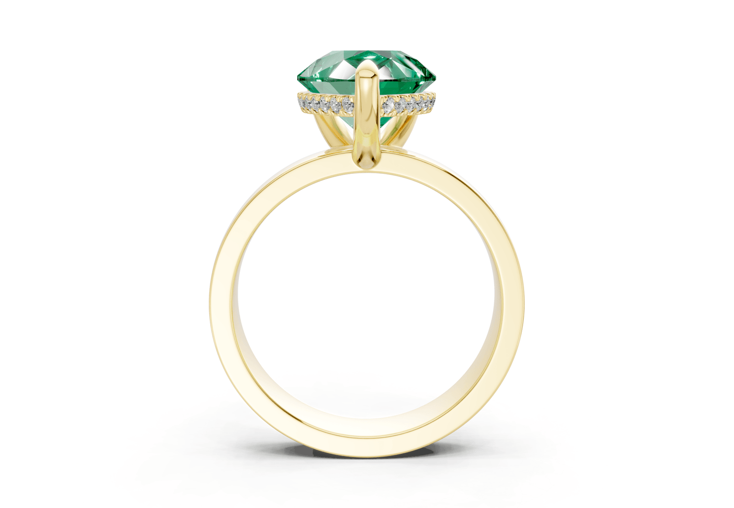 Echo Emerald Gemstone Solitaire Pear Cut 4mm Engagement Ring - Ring Premier