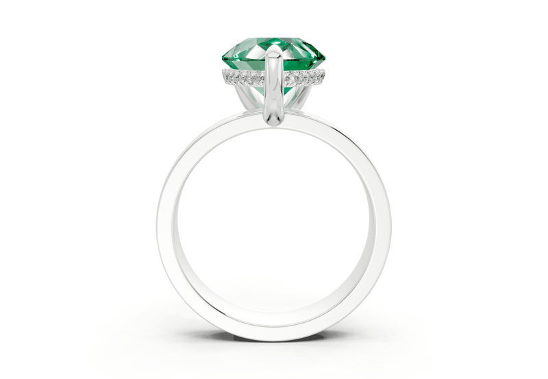Echo Emerald Gemstone Solitaire Pear Cut 4mm Engagement Ring - Ring Premier