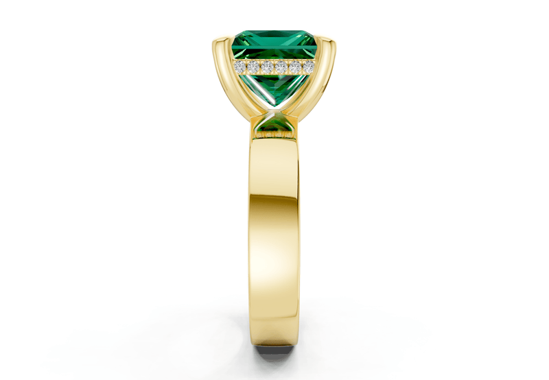 Echo Emerald Gemstone Solitaire Princess Cut 4mm Engagement Ring - Ring Premier