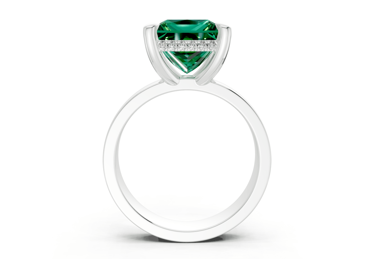 Echo Emerald Gemstone Solitaire Princess Cut 4mm Engagement Ring