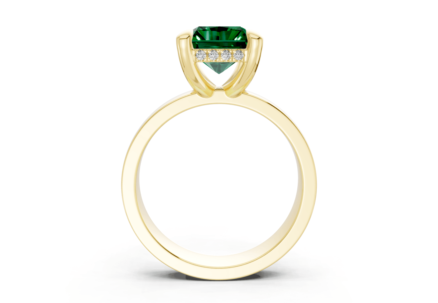 Echo Emerald Gemstone Solitaire Radiant Cut 4mm Engagement Ring - Ring Premier