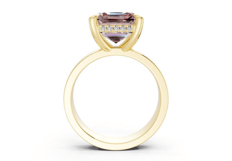 Echo Pink Diamond Solitaire Asscher Cut 4mm Engagement Ring