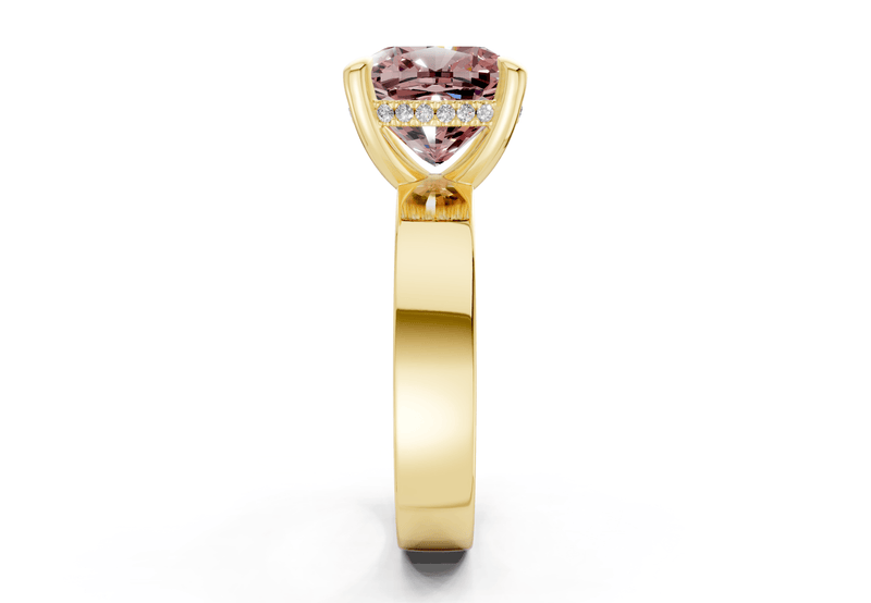 Echo Pink Diamond Solitaire Cushion Squareuare Cut 4mm Engagement Ring - Ring Premier