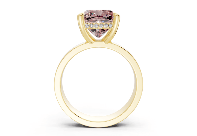 Echo Pink Diamond Solitaire Cushion Squareuare Cut 4mm Engagement Ring