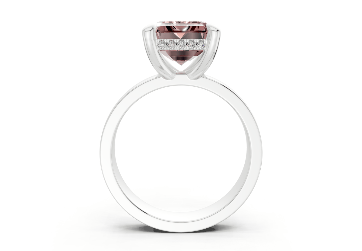 Echo Pink Diamond Solitaire Emerald Cut 4mm Engagement Ring