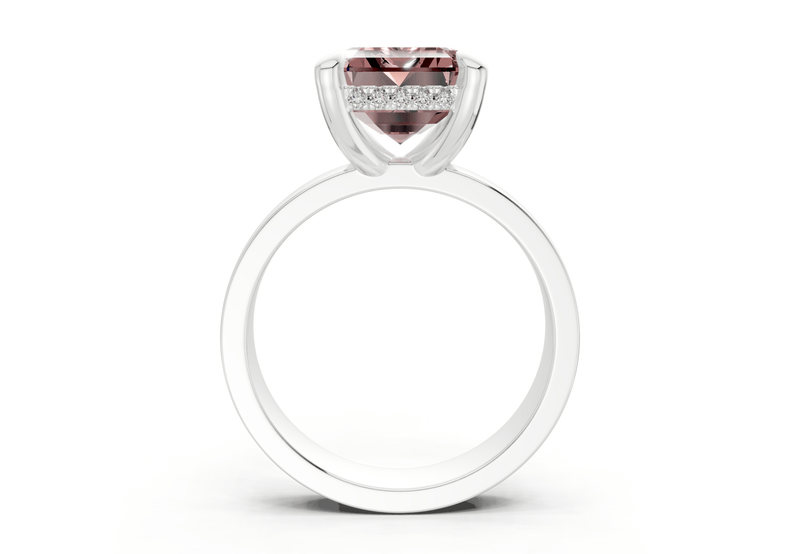 Echo Pink Diamond Solitaire Emerald Cut 4mm Engagement Ring - Ring Premier