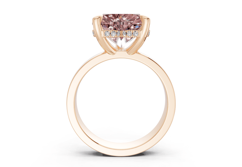 Echo Pink Diamond Solitaire Heart Cut 4mm Engagement Ring - Ring Premier