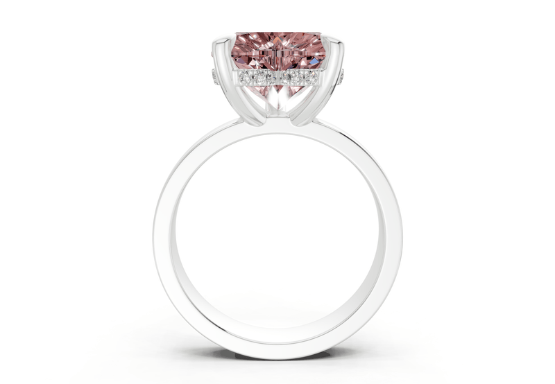 Echo Pink Diamond Solitaire Heart Cut 4mm Engagement Ring - Ring Premier