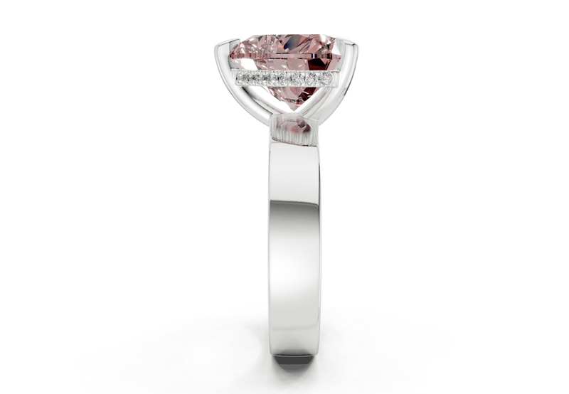 Echo Pink Diamond Solitaire Heart Cut 4mm Engagement Ring - Ring Premier
