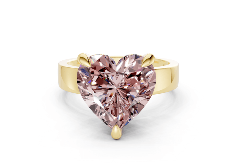 Echo Pink Diamond Solitaire Heart Cut 4mm Engagement Ring