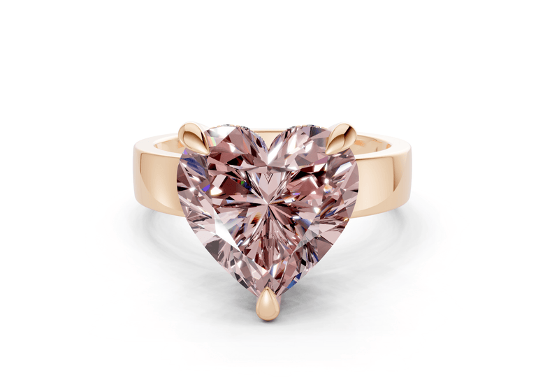 Echo Pink Diamond Solitaire Heart Cut 4mm Engagement Ring - Ring Premier