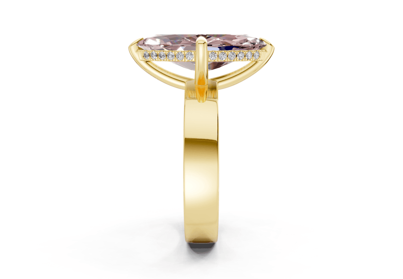 Echo Pink Diamond Solitaire Marquise Cut 4mm Engagement Ring - Ring Premier