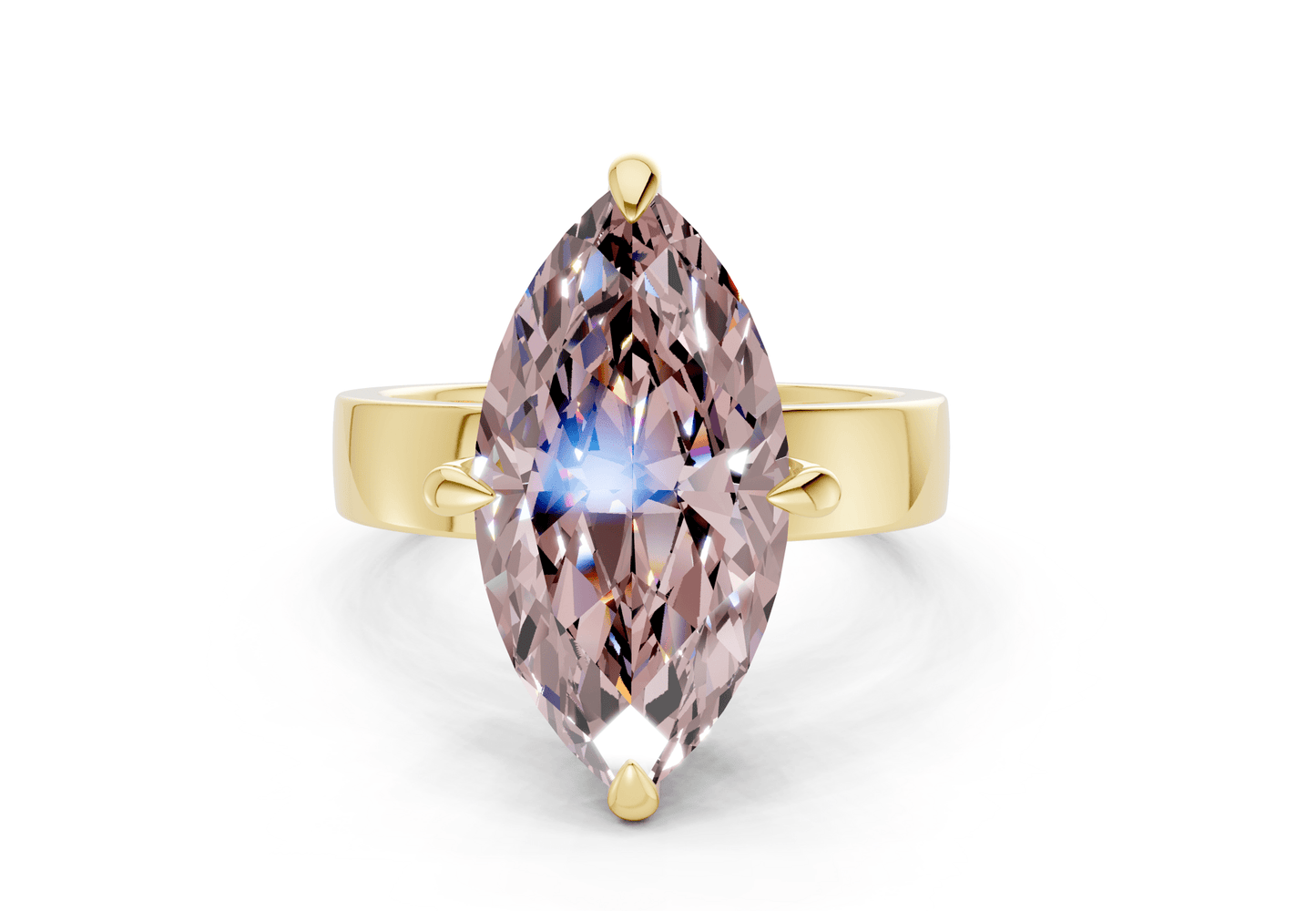 Echo Pink Diamond Solitaire Marquise Cut 4mm Engagement Ring - Ring Premier