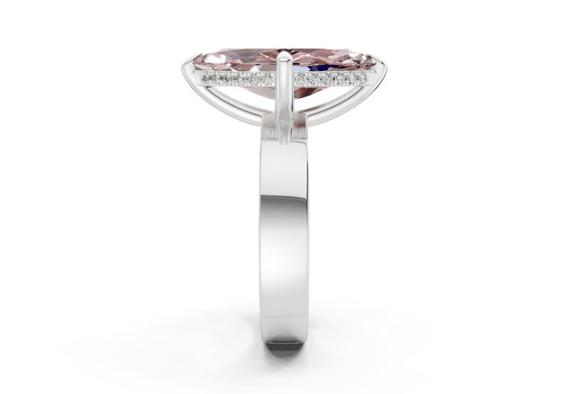 Echo Pink Diamond Solitaire Marquise Cut 4mm Engagement Ring - Ring Premier
