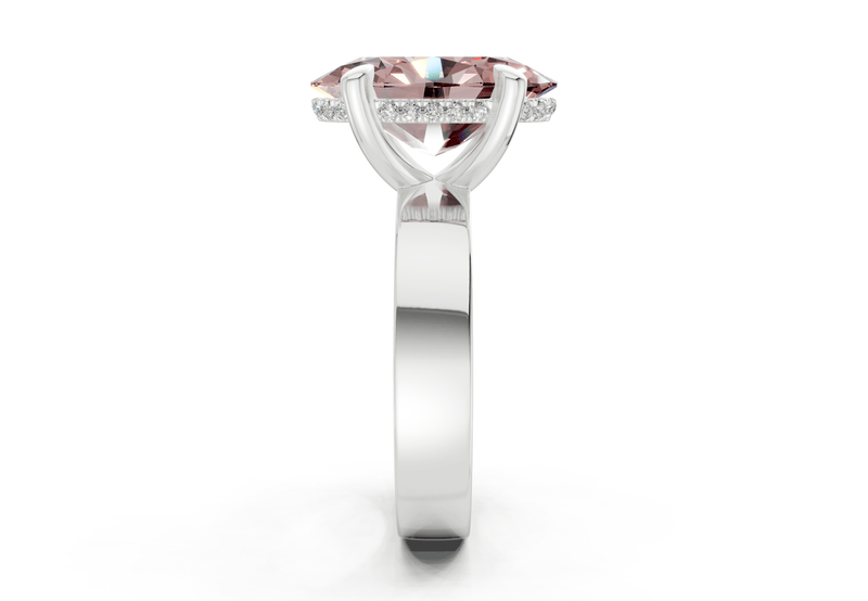 Echo Pink Diamond Solitaire Oval Cut 4mm Engagement Ring - Ring Premier