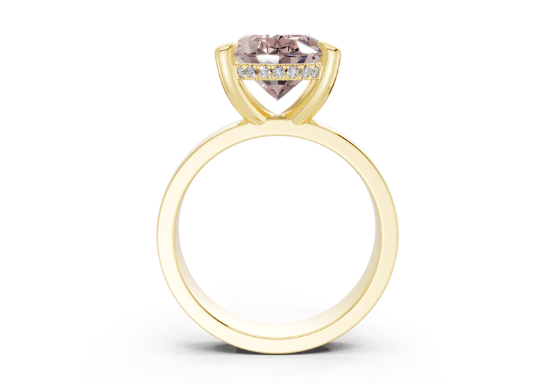 Echo Pink Diamond Solitaire Oval Cut 4mm Engagement Ring