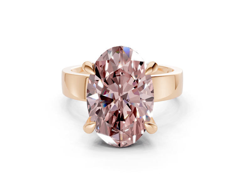 Echo Pink Diamond Solitaire Oval Cut 4mm Engagement Ring - Ring Premier