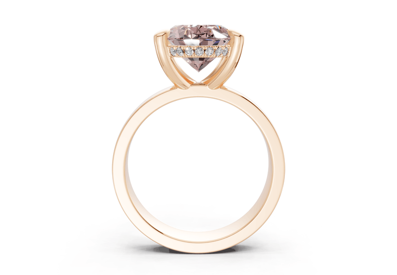 Echo Pink Diamond Solitaire Oval Cut 4mm Engagement Ring - Ring Premier