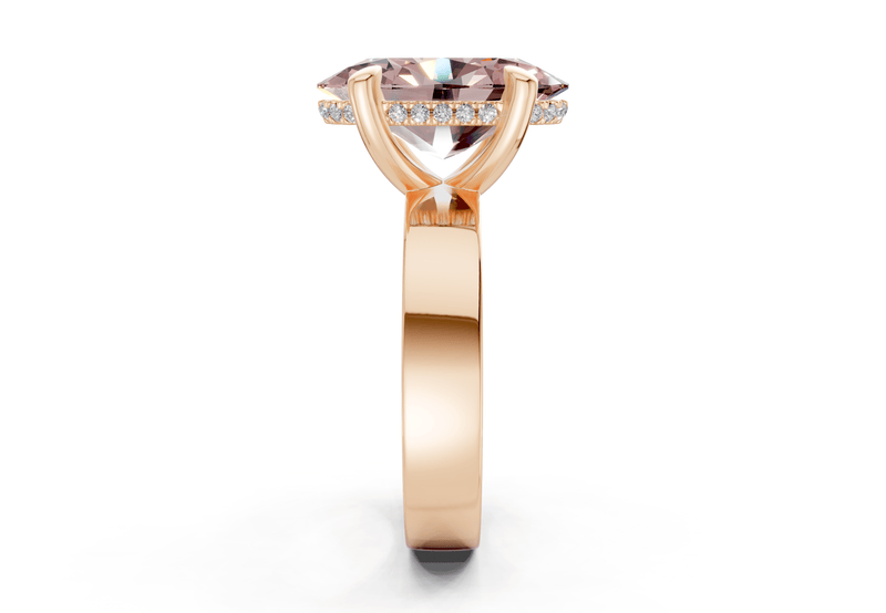 Echo Pink Diamond Solitaire Oval Cut 4mm Engagement Ring - Ring Premier