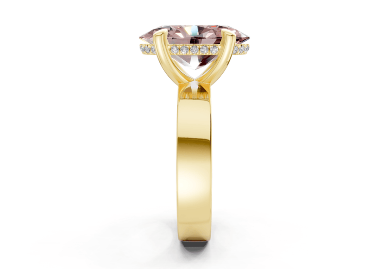 Echo Pink Diamond Solitaire Oval Cut 4mm Engagement Ring - Ring Premier