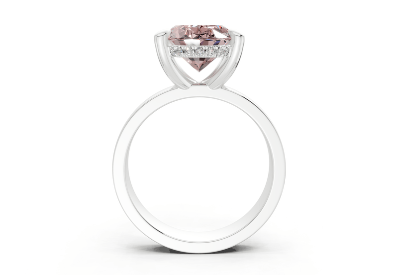 Echo Pink Diamond Solitaire Oval Cut 4mm Engagement Ring - Ring Premier