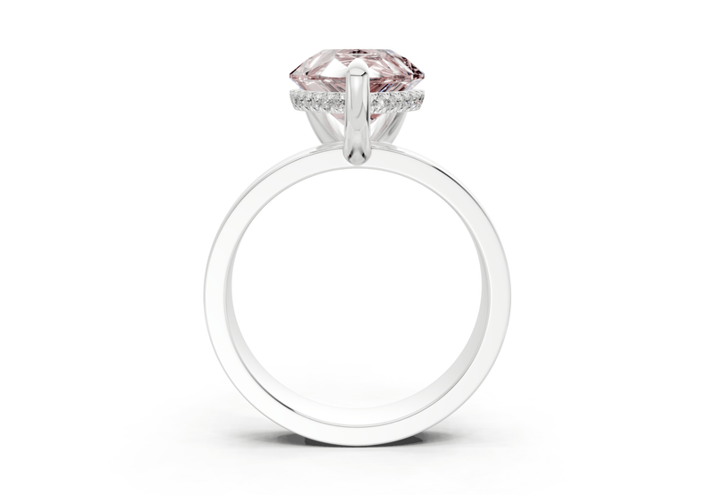 Echo Pink Diamond Solitaire Pear Cut 4mm Engagement Ring - Ring Premier