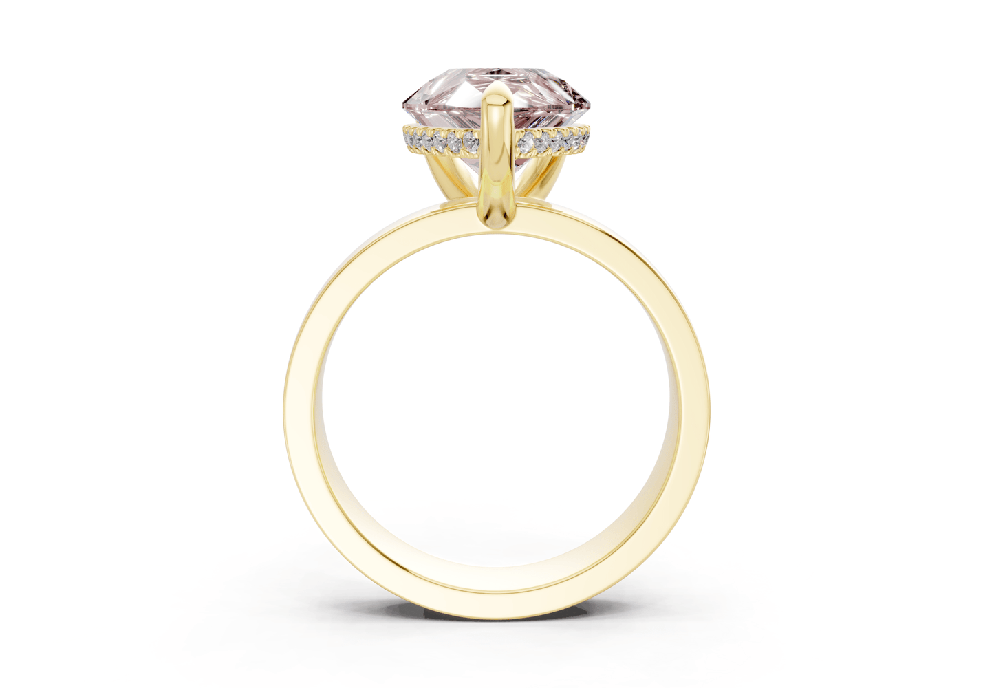 Echo Pink Diamond Solitaire Pear Cut 4mm Engagement Ring - Ring Premier