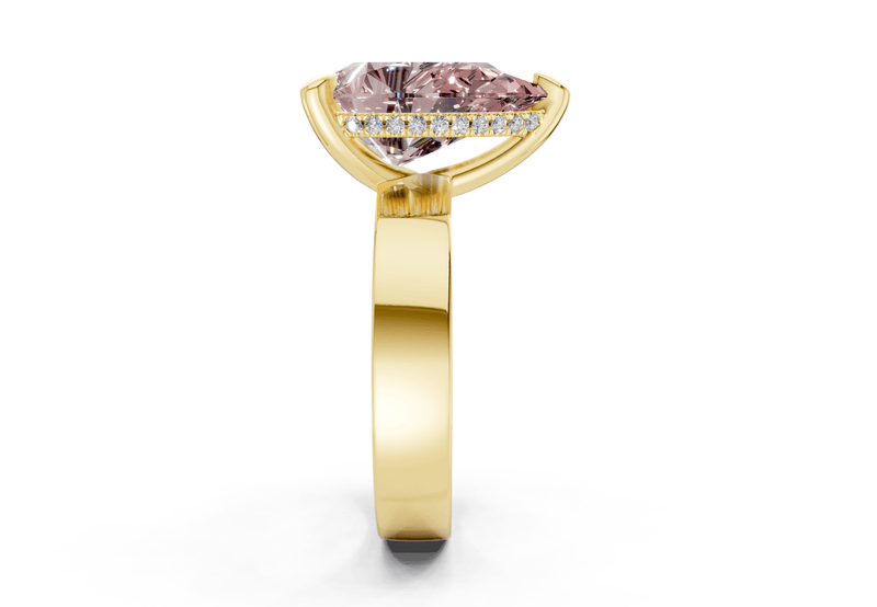 Echo Pink Diamond Solitaire Pear Cut 4mm Engagement Ring - Ring Premier
