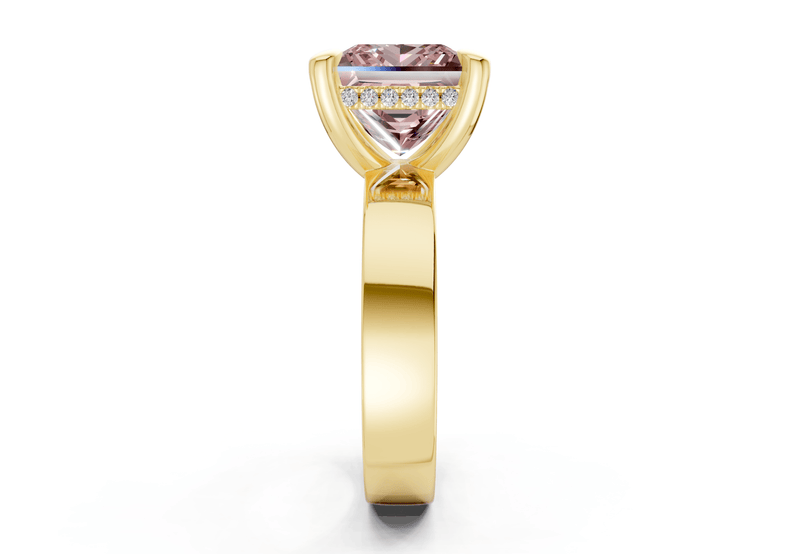 Echo Pink Diamond Solitaire Princess Cut 4mm Engagement Ring - Ring Premier