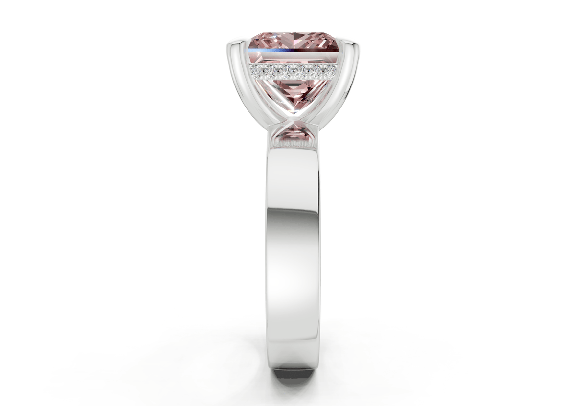 Echo Pink Diamond Solitaire Princess Cut 4mm Engagement Ring