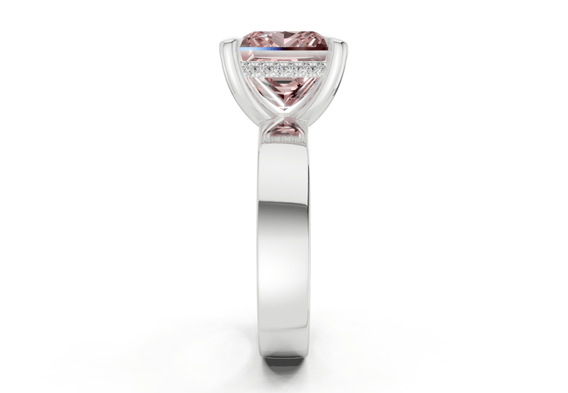 Echo Pink Diamond Solitaire Princess Cut 4mm Engagement Ring - Ring Premier