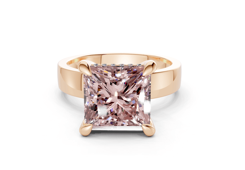 Echo Pink Diamond Solitaire Princess Cut 4mm Engagement Ring - Ring Premier