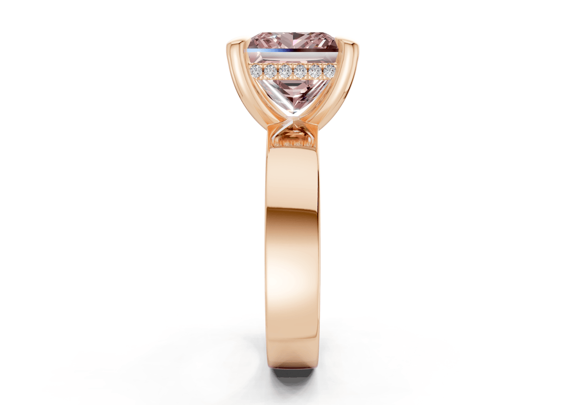 Echo Pink Diamond Solitaire Princess Cut 4mm Engagement Ring