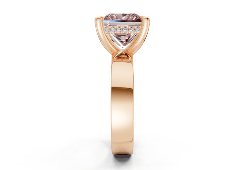 Echo Pink Diamond Solitaire Princess Cut 4mm Engagement Ring - Ring Premier