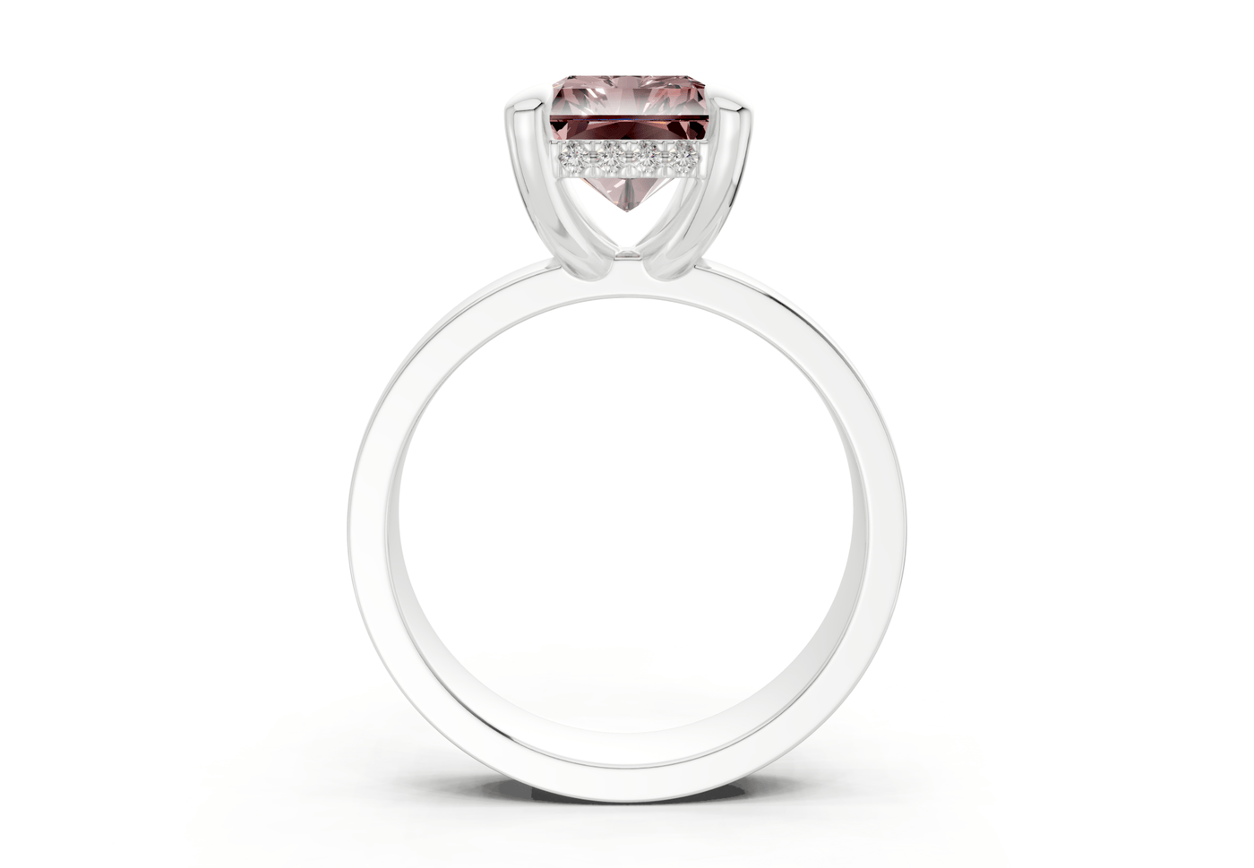 Echo Pink Diamond Solitaire Radiant Cut 4mm Engagement Ring