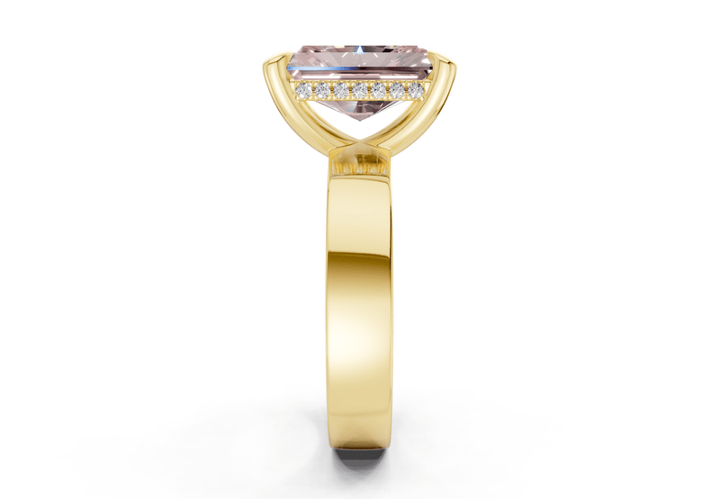 Echo Pink Diamond Solitaire Radiant Cut 4mm Engagement Ring - Ring Premier