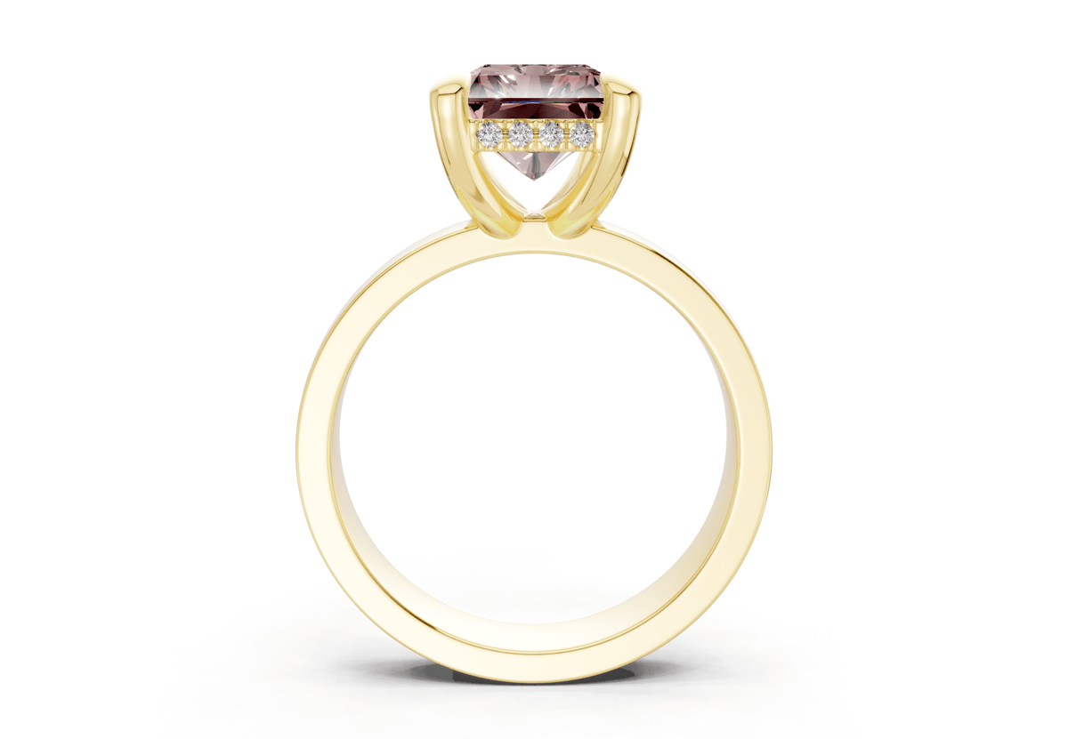 Echo Pink Diamond Solitaire Radiant Cut 4mm Engagement Ring