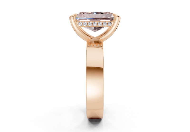 Echo Pink Diamond Solitaire Radiant Cut 4mm Engagement Ring - Ring Premier