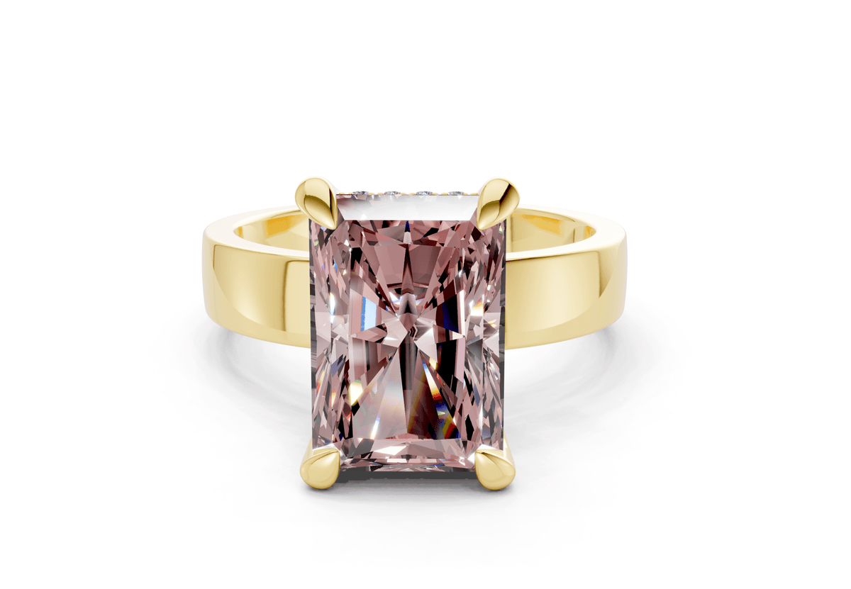 Echo Pink Diamond Solitaire Radiant Cut 4mm Engagement Ring