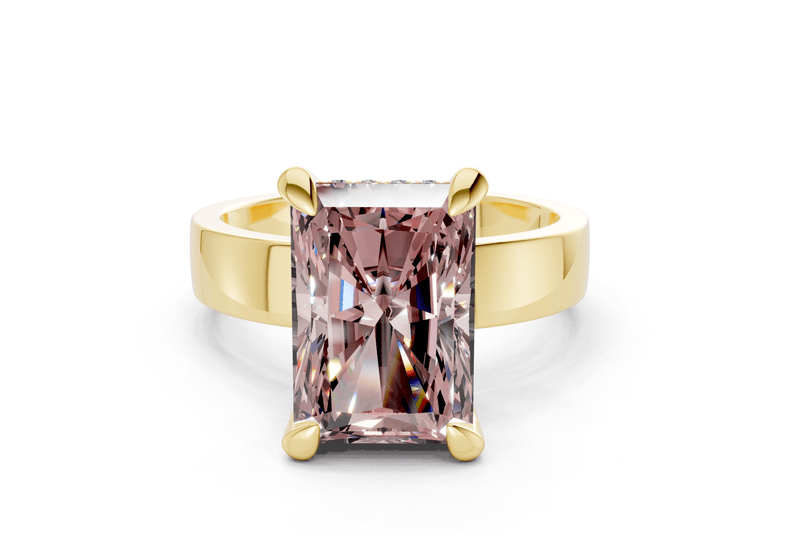 Echo Pink Diamond Solitaire Radiant Cut 4mm Engagement Ring