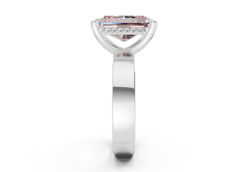 Echo Pink Diamond Solitaire Radiant Cut 4mm Engagement Ring - Ring Premier
