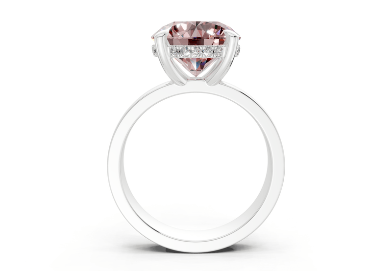 Echo Pink Diamond Solitaire Round Cut 4mm Engagement Ring - Ring Premier