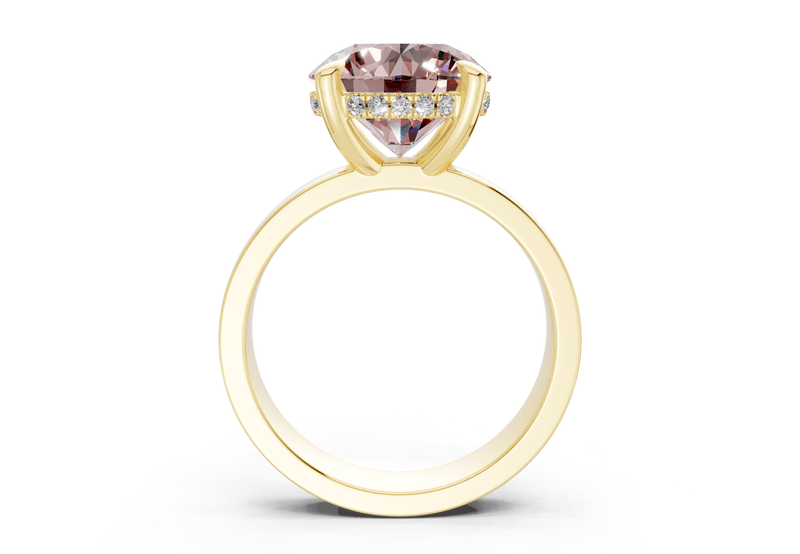 Echo Pink Diamond Solitaire Round Cut 4mm Engagement Ring