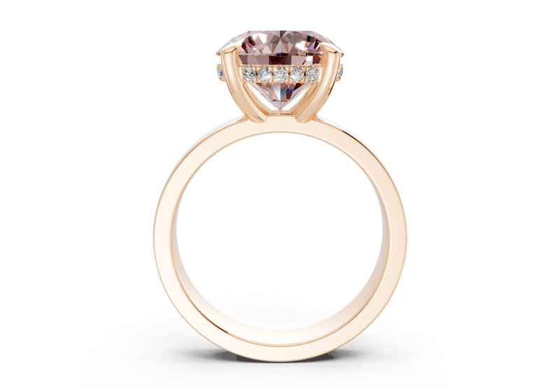 Echo Pink Diamond Solitaire Round Cut 4mm Engagement Ring - Ring Premier