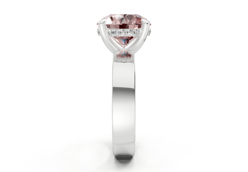 Echo Pink Diamond Solitaire Round Cut 4mm Engagement Ring - Ring Premier