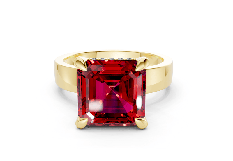 Echo Ruby Gemstone Solitaire Asscher Cut 4mm Engagement Ring