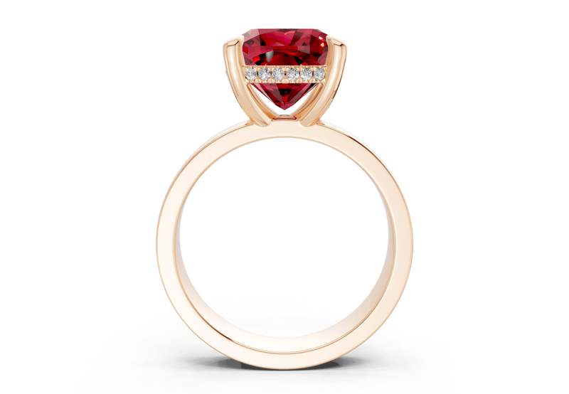 Echo Ruby Gemstone Solitaire Cushion Squareuare Cut 4mm Engagement Ring - Ring Premier